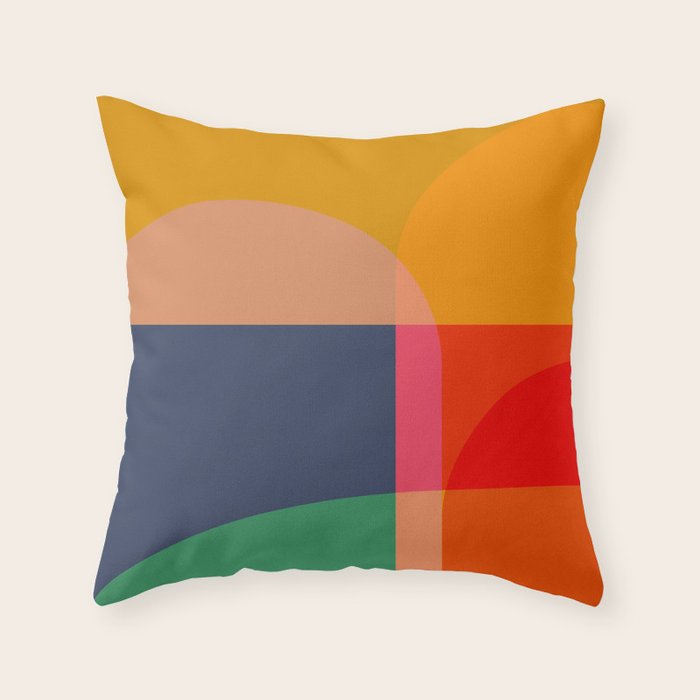 Mid Mod Color Block Throw Pillow Gallery Image 1