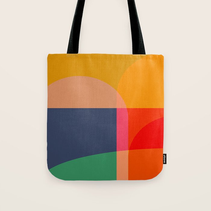 Mid Mod Color Block Tote Bag Gallery Image 1