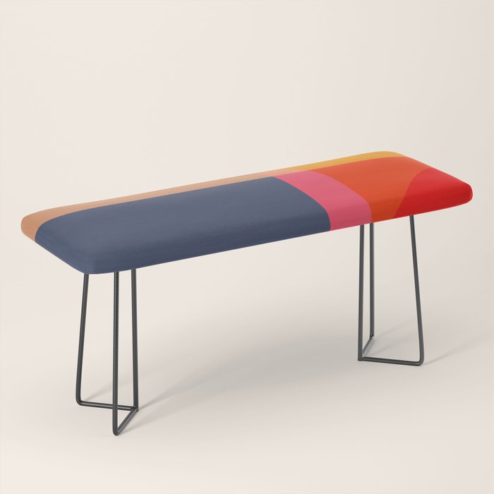 Mid Mod Color Block Bench Gallery Image 1