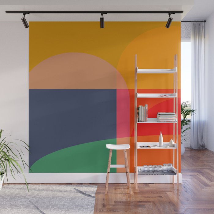 Mid Mod Color Block Wall Mural Gallery Image 1