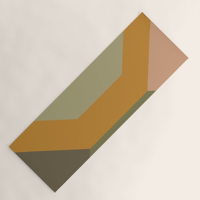 Geometric Retro Color Block Art in Earthy Tones Yoga Mat Gallery Image 1