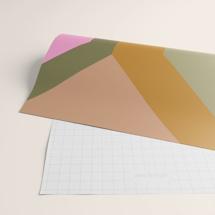 Geometric Retro Color Block Art in Earthy Tones Wrapping Paper Gallery Image 2
