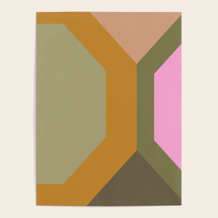 Geometric Retro Color Block Art in Earthy Tones Poster Gallery Image 4