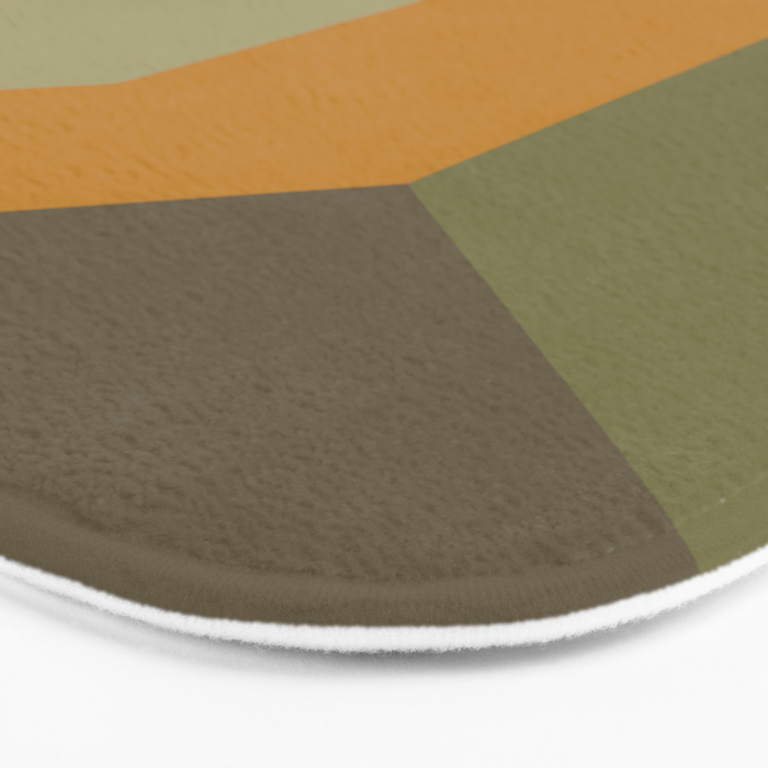 Geometric Retro Color Block Art in Earthy Tones Bath Mat Gallery Image 3