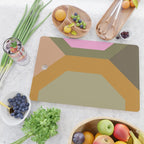 Geometric Retro Color Block Art in Earthy Tones Cutting Board Gallery Image 2