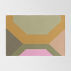 Geometric Retro Color Block Art in Earthy Tones Rug Gallery Image 2