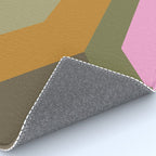 Geometric Retro Color Block Art in Earthy Tones Rug Gallery Image 4