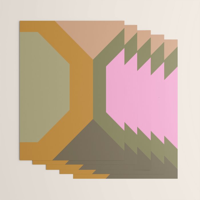Geometric Retro Color Block Art in Earthy Tones Wrapping Paper Gallery Image 3
