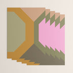 Geometric Retro Color Block Art in Earthy Tones Wrapping Paper Gallery Image 3