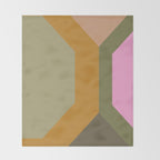 Geometric Retro Color Block Art in Earthy Tones Throw Blanket Gallery Image 2
