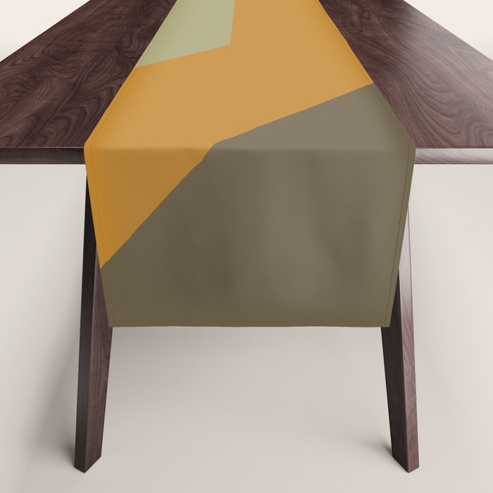 Geometric Retro Color Block Art in Earthy Tones Table Runner Gallery Image 1