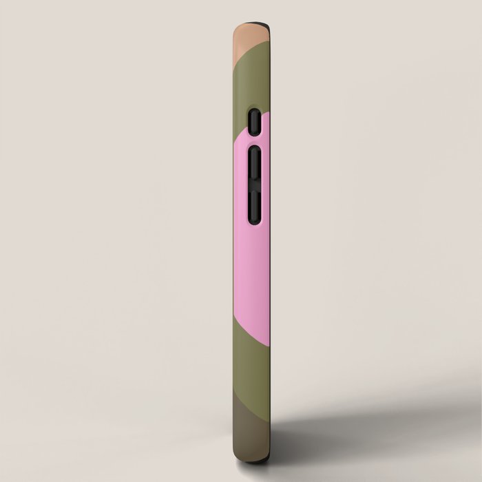 Geometric Retro Color Block Art in Earthy Tones iPhone Case Gallery Image 2