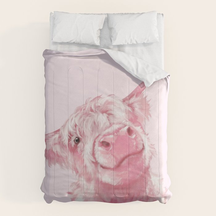 Highland Cow Pink Comforter Gallery Image 6