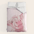 Highland Cow Pink Comforter Gallery Image 6