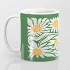 White Camellia & Fern Green Coffee Mug Gallery Image 3