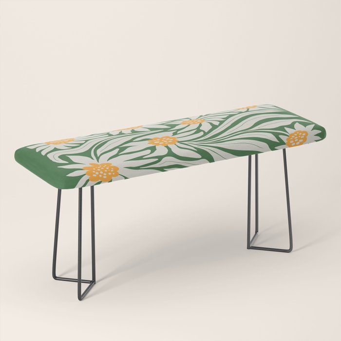 White Camellia & Fern Green Bench Gallery Image 1