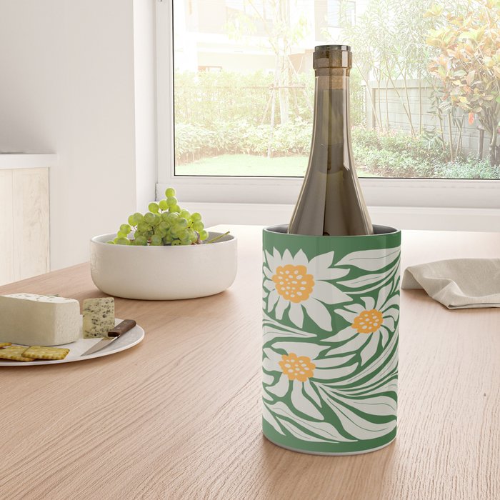 White Camellia & Fern Green Wine Chiller Gallery Image 4