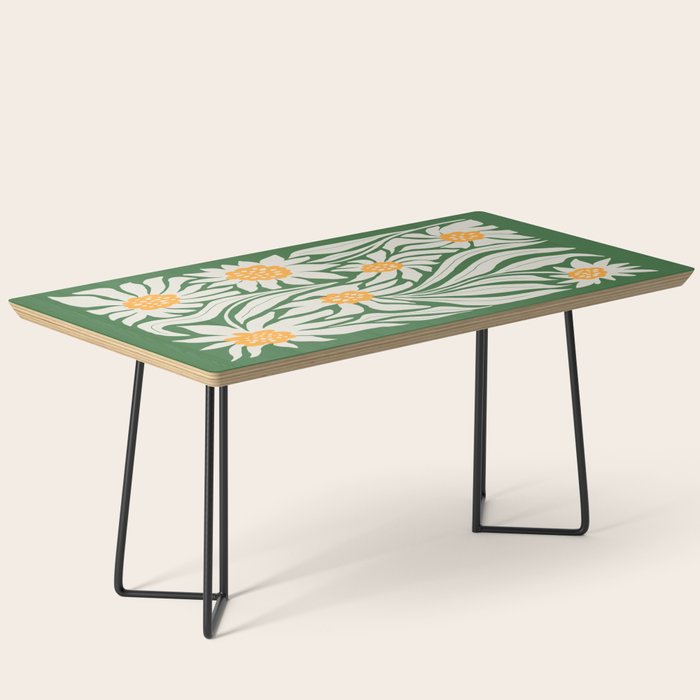 White Camellia & Fern Green Coffee Table Gallery Image 1