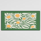White Camellia & Fern Green Desk Mat Gallery Image 3