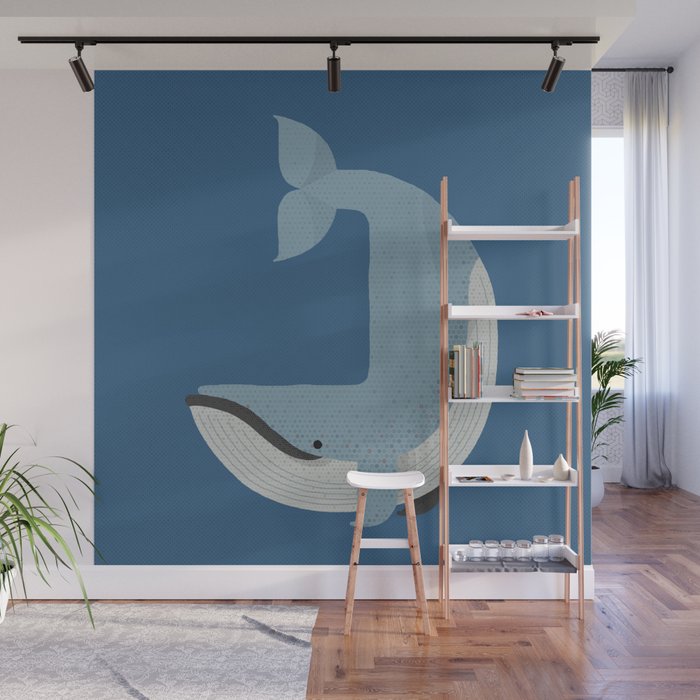 Whimsy Blue Whale Wall Mural Gallery Image 1