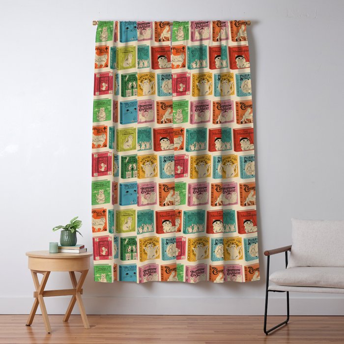 Meowsterpieces of Kiterature - Cat Literature Puns Window Curtain Gallery Image 1