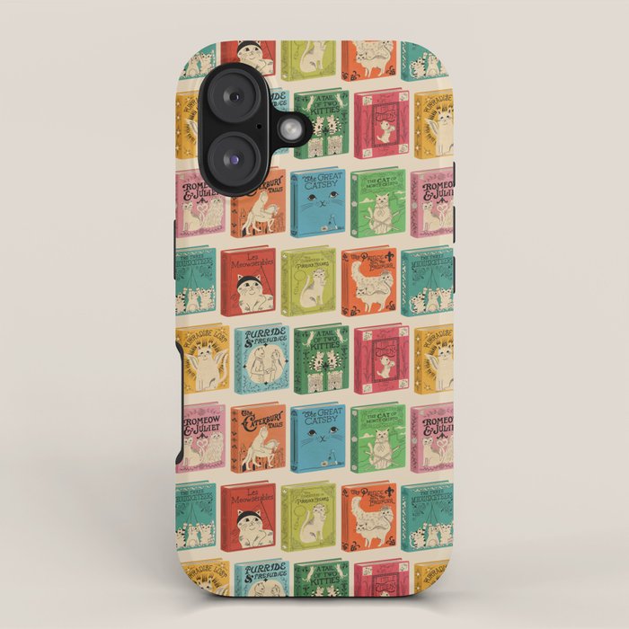 Meowsterpieces of Kiterature - Cat Literature Puns iPhone Case Gallery Image 1