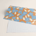 Bold flowers in my garden blue on orange Wrapping Paper Gallery Image 2