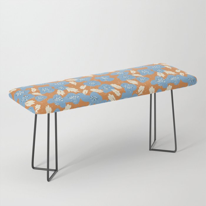 Bold flowers in my garden blue on orange Bench Gallery Image 1
