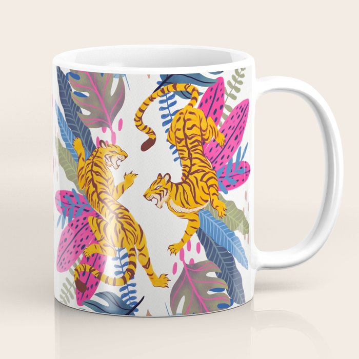 Jungle Tigers - Exotic Blue Coffee Mug Gallery Image 1