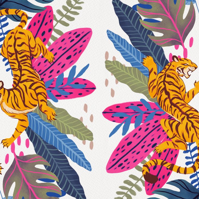 Jungle Tigers - Exotic Blue Coffee Mug Gallery Image 2