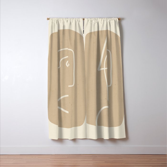 Abstract line art / Face 7 Window Curtain Gallery Image 3