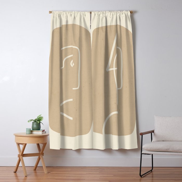 Abstract line art / Face 7 Window Curtain Gallery Image 5