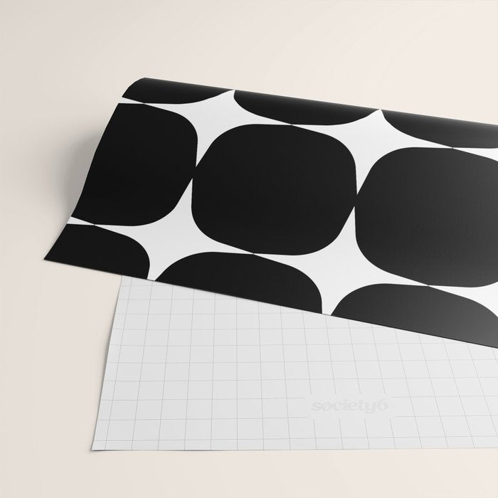 Retro '50s Shapes in Black and White Wrapping Paper Gallery Image 2