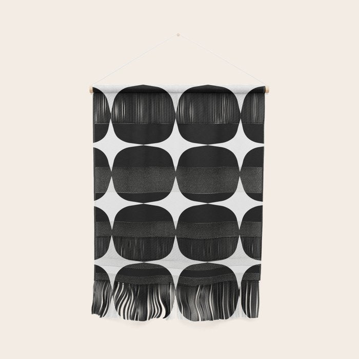 Retro '50s Shapes in Black and White Wall Hanging Gallery Image 1