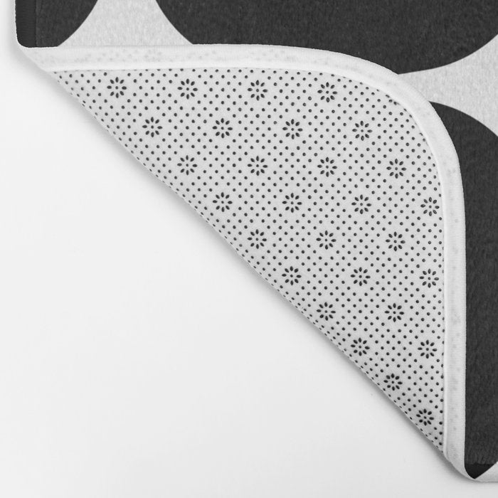 Retro '50s Shapes in Black and White Bath Mat Gallery Image 2