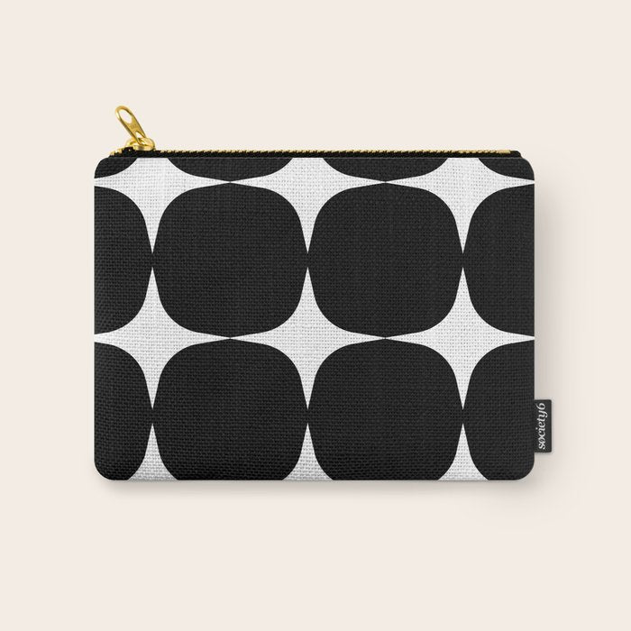 Retro '50s Shapes in Black and White Carry All Pouch Gallery Image 1