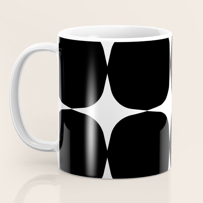 Retro '50s Shapes in Black and White Coffee Mug Gallery Image 3