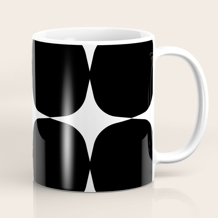 Retro '50s Shapes in Black and White Coffee Mug Gallery Image 1