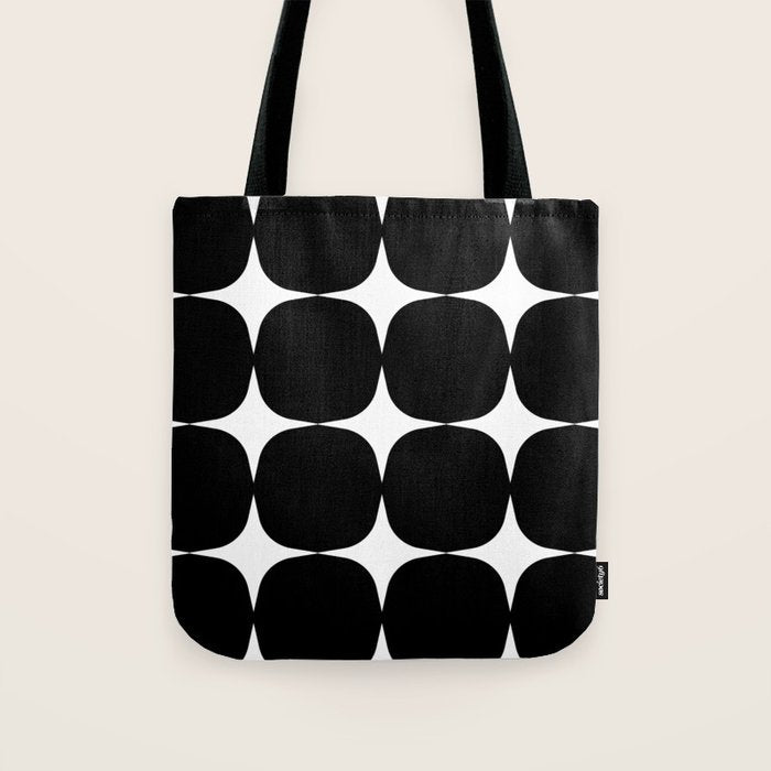 Retro '50s Shapes in Black and White Tote Bag Gallery Image 1