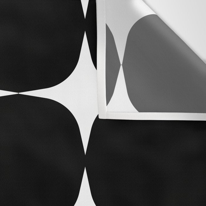 Retro '50s Shapes in Black and White Wall Tapestry Gallery Image 3