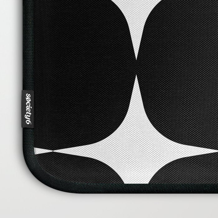 Retro '50s Shapes in Black and White Laptop Sleeve Gallery Image 3