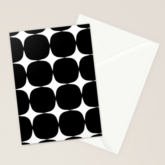 Retro '50s Shapes in Black and White Stationery Card Gallery Image 2