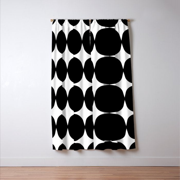 Retro '50s Shapes in Black and White Window Curtain Gallery Image 3