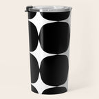 Retro '50s Shapes in Black and White Travel Mug Gallery Image 3
