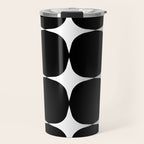 Retro '50s Shapes in Black and White Travel Mug Gallery Image 1