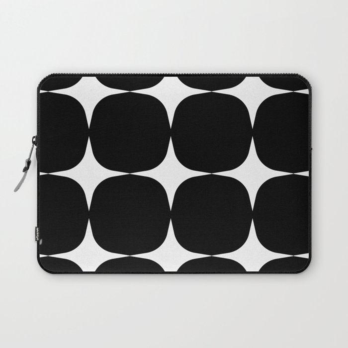Retro '50s Shapes in Black and White Laptop Sleeve Gallery Image 1