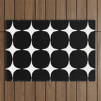 Retro '50s Shapes in Black and White Outdoor Rug Gallery Image 1