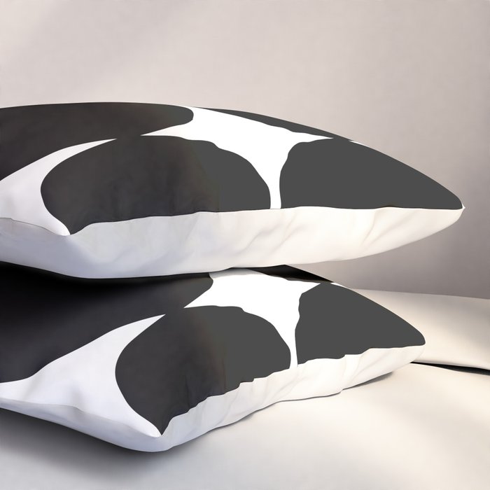Retro '50s Shapes in Black and White Pillow Sham Gallery Image 3