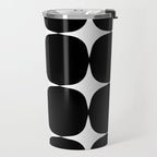 Retro '50s Shapes in Black and White Travel Mug Gallery Image 2