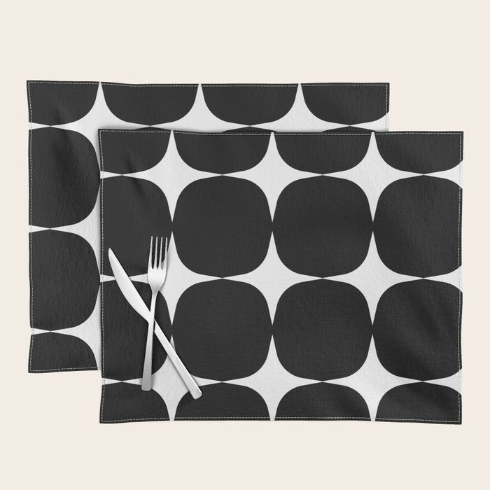 Retro '50s Shapes in Black and White Placemat Gallery Image 1